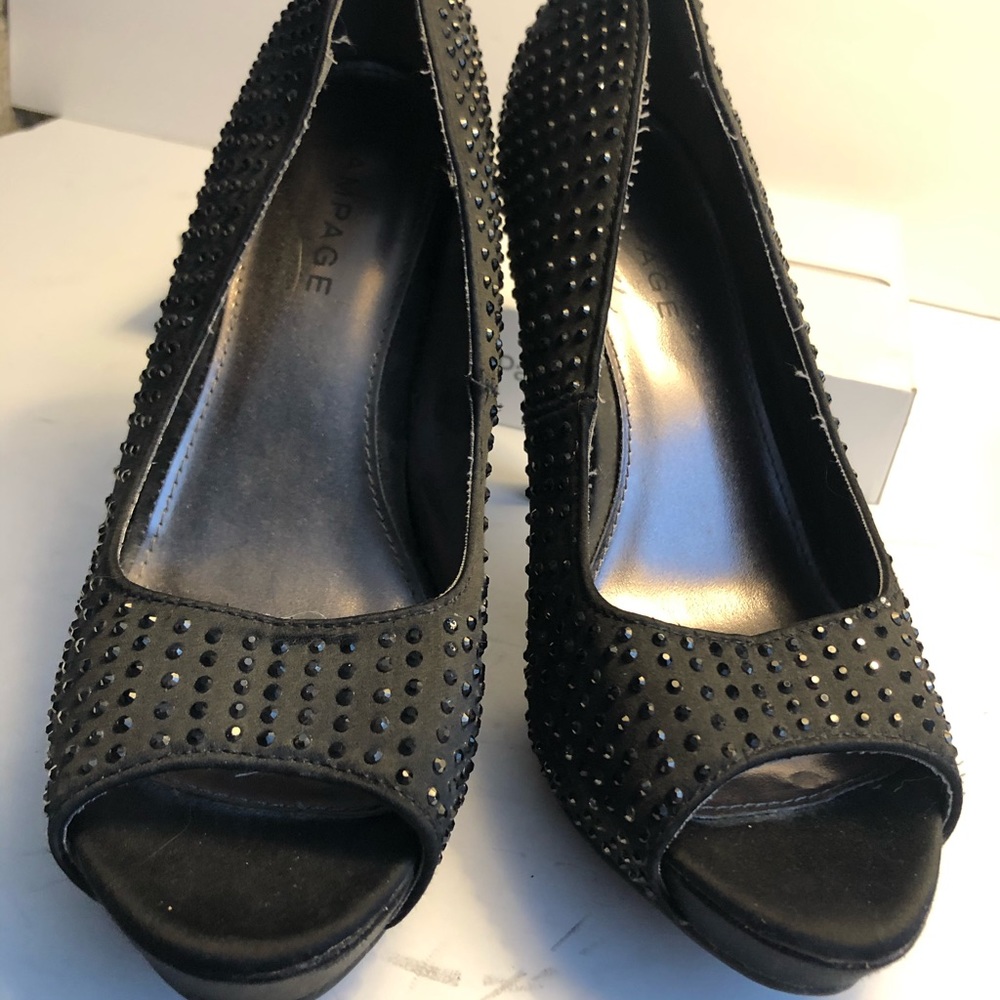 Rampage - Women’s Black Sparkly Heels - size 8